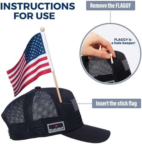 Kamioni američke zastave šešir za zastavu - držač zastava Crni