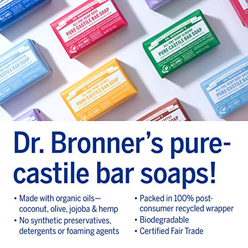 Dr. B. A.-sapun od čiste Kastilje-Napravljen od organskih ulja, za lice, tijelo, kosu, nježan za osjetljivu kožu, bebe, bez dodanih