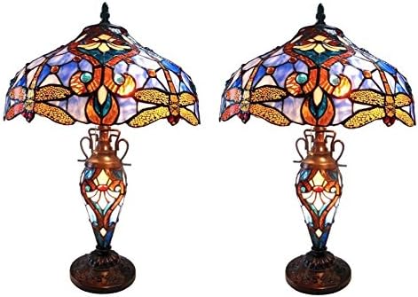 Stolna svjetiljka od vitraža u stilu Tiffanijavretenca