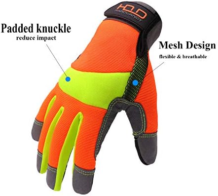 Handlandy narančaste reflektirajuće rukavice, visoke Vis sigurnosne antivibracijske rukavice, muške žene rade rukavice zaslona osjetljive
