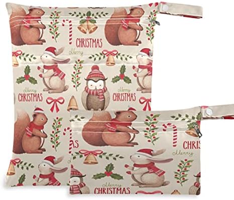 Zzxxb božićna sova zečja vodootporna mokra vrećica za višekratnu uporabu pelena mokra suha torba s džepom s patentnim zatvaračem za