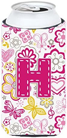 Caroline's Treasures CJ2005-HTBC Pismo h Cvjetovi i leptiri ružičasti visoki zagrljaj za dječake, može hladiti zagrljaj zagrljaja za
