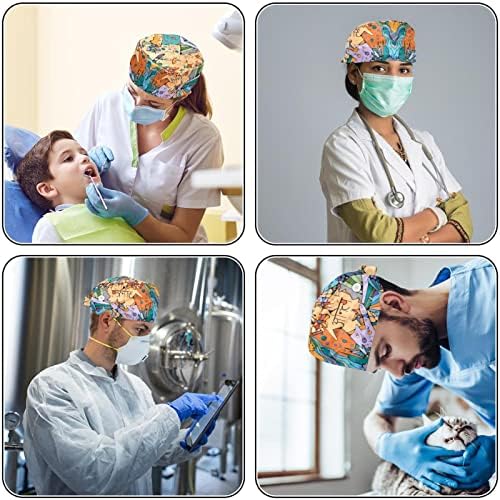 Žene i muške kirurške kape Šarena slikarska umjetnost Sažetak Radni šešir jedna veličina višestruke boje
