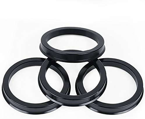 Mikkuppa 4PCS 60,1 72,6 Hub centrični prstenovi - Crni aluminijski legura kotača Rings prstenovi 60,1 mm ID do 72,6 mm OD - kompatibilno