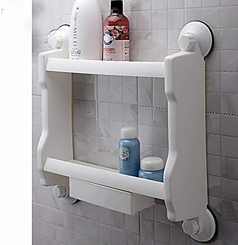 JF-Xuan Polica za kupaonicu Prekrasna bijela četverostrana ljepljiva polica za kupaonicu Moderna plastika 1 komad-hotelska kupaonica