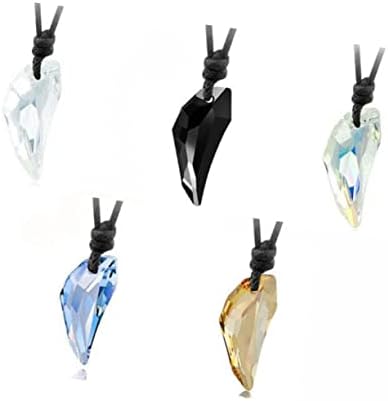 Obsidian Clear Quartz Crystal Pendulum Ogrlica šiljasti konus reiki čakra iscjeljujući kamen privjesak ogrlice, sedam boja