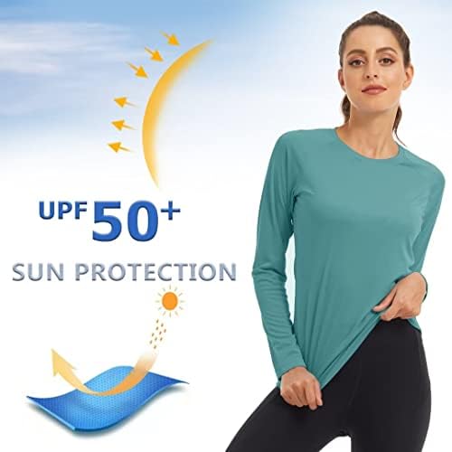 KEFITEVD Košulja za zaštitu od sunca za žensku zaštitu od dugih rukava UPF 50+ majice za izvedbu s kapuljačom za planinarenje, kampiranje,