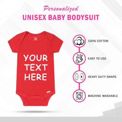 Personalizirani unisex dječji bodi - prilagođeni bodysuit s imenom i drugim tekstom na prednjoj strani - Personalizirani dječji romper