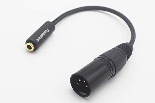 Youkamoo 4 pin xlr do 4,4 mm žensko 5 pol uravnoteženog 8 jezgre srebrnog pozlaćenog audio adaptera za slušalice kabel 15 cm [4,4 mm