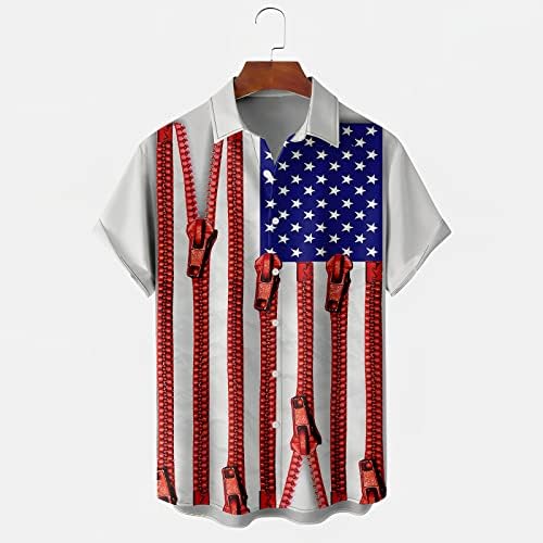 Obična Muška proljetno-ljetna košulja za proslavu Dana neovisnosti ležerna Vintage problematična djelomična odjeća za muškarce
