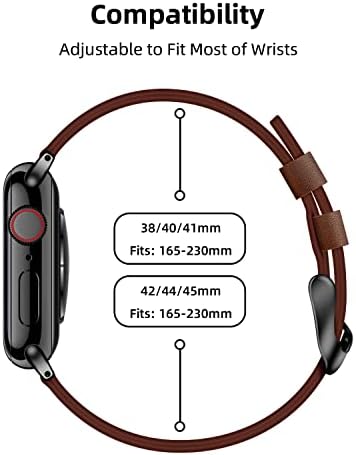 Amanecer kožni promatrači kompatibilni s Apple Watch Series 7/6/5/3/2/1 SE, originalni kožni remen kompatibilan s IWatch Bandom