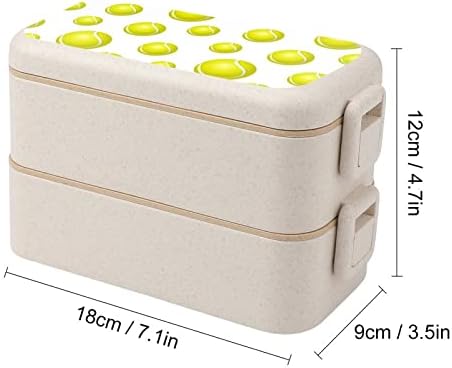 Teniska lopta dvostruko slaganje Bento kutija za ručak Moderni bento kontejner sa setom pribor
