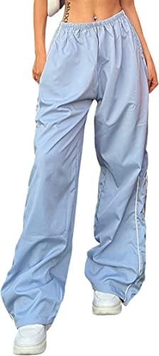 Ženske padobranske hlače Teretne hlače Elastično struk široke noge za noge Y2K odjeća