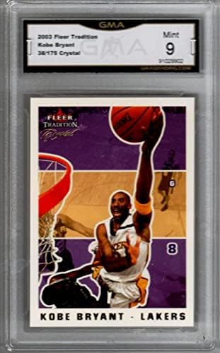 2003-04 Fleer Tradicija Kristal 187 Kobe Bryant 38/175 NBA košarkaška trgovačka karta Ocjenjivala GMA 9 Los Angeles Lakers
