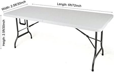 Gowinex 6 ft Crni spandex stolni stolnjak Otvori Poklopac stražnjeg stola za pravokutni preklopni stol