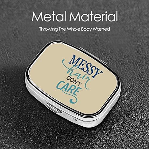 Messy Hair Ne brine Square Mini Plup kutija Metal Medicine Organizator Prijateljska prijenosna tableta futrola