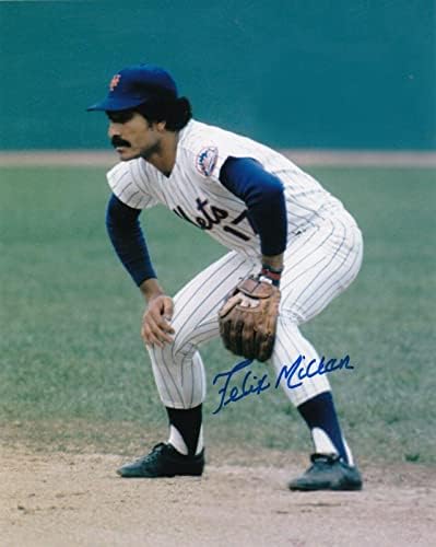 Felix Millan New York Mets Action potpisan 8x10 - Autografirane MLB fotografije