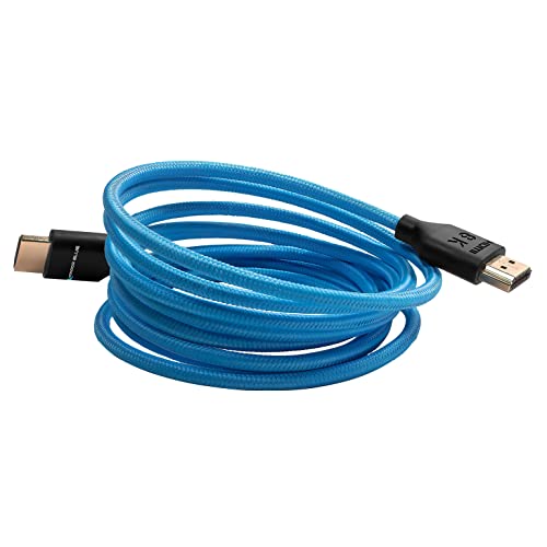Tanak dugi ravni kabel s pletenicom za ugrađene monitore, kartice za snimanje + veće / metapodaci 3 ~ 4 ~ 60Hz/ 18Gbps / 7ft / plava