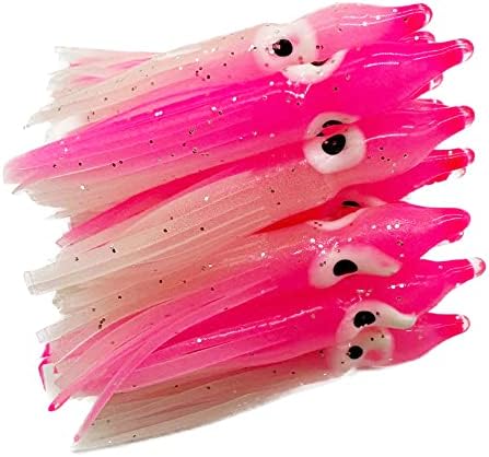 30pcs 1,97 ”svjetlosne suknje za hobotnice meke plastične suknje za mamce za trolling ribolove mamce Hoochie mamace 3 boje: žuta/zelena/ružičasta