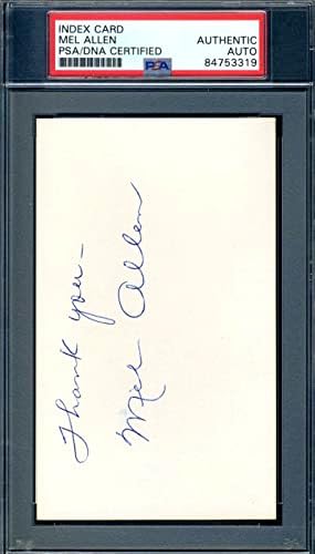 Mel Allen PSA DNA COA potpisana 3x5 indeksna kartica Yankees Autogram