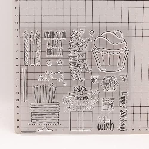 Prozirne marke silikonske gumene jasne kartice rođendanska tema pečatna zanata za crafts diy scrapbooking izrada časopisa dekoracija