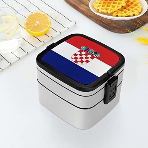 Hrvatska zastava smiješna sve u jednoj kontejneru za ručak u Bento Box sa žlicom za putovanja piknik
