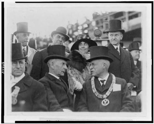 PovijesneFindings Foto: Calvin, gospođa Coolidge, Laing, Cornerstone, George Washington Masonic Memorial, 1923