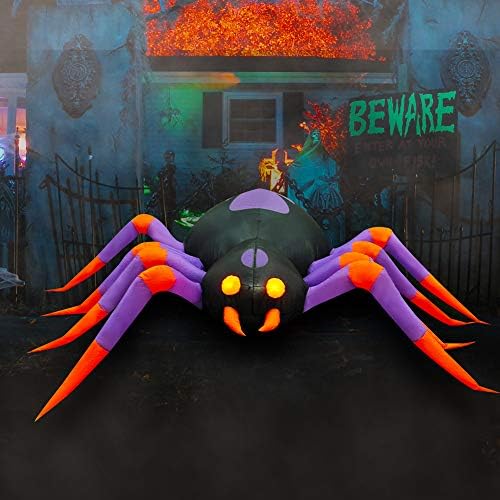 Sezona 8 ft LED svjetla Halloween naduva pauka Dekor za ukrašavanje crvenog očiju za kućno dvorište travnjak vrt kućna zabava u zatvorenom